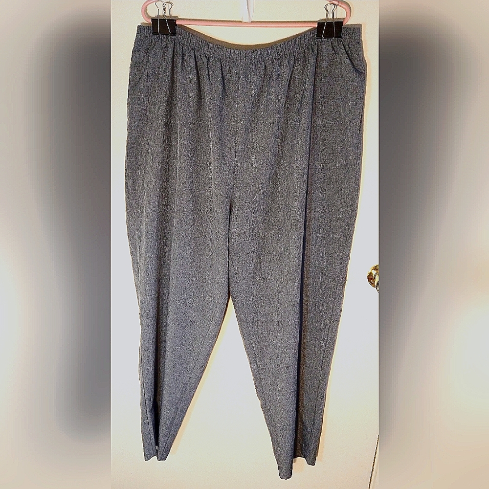 Laura Scott Women's Plus Size 22 W Light Gray Pull On Dress Pants/Slacks
